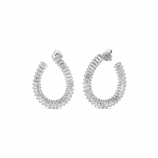 Lab Grown Diamond Hoop Engagement Baguette Cut Earrings for Women Birthday Gift