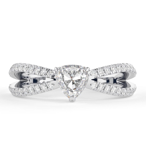  Split Shank Engagement Ring, Trillion Shape Wedding Ring, Custom Order, Perfect Proposal Ring for Her