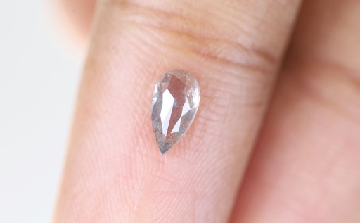 0.54 Ct, 6.9 X 3.6 X 2.5 MM, Natural Loose Diamond Gray Salt And Pepper Pear Shape Diamond, Real Crystal Ring, Mine Cut Diamond, DG9306