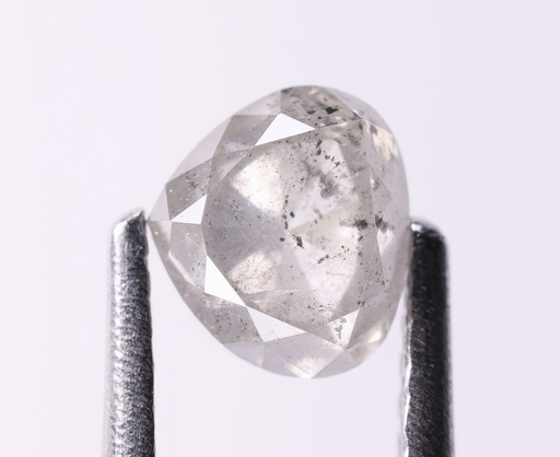 0.92 Ct, 5.2 X 5.8 X 3.7 MM, Natural Loose Diamond Gray Salt And Pepper Pear Shape Rose Cut Diamond, Real Crystal Ring, Birthstone, DG9638
