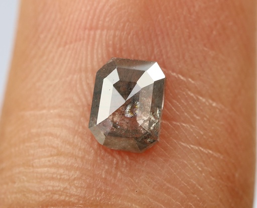 0.47 Ct, 5.2 X 4.0 X 1.7 MM, Natural Loose Diamond Salt And Pepper Emerald Shape Diamond, Antique Diamond, Salt And Pepper Rose Cut, DG3819