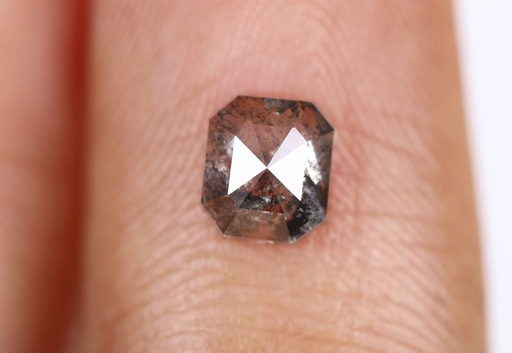 0.71 Ct, 5.3 X 4.7 X 2.6 MM, Natural Loose Diamond Fancy Black Salt And Pepper Emerald Shape Diamond, Mine Diamond Ring, Dwarkesh, DG7467