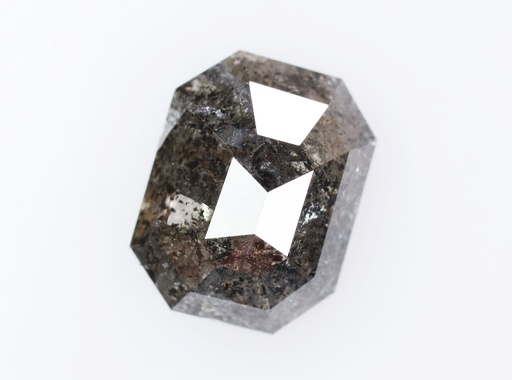 1.43 Ct, 7.9 X 5.8 X 3.2 MM, Natural Loose Diamond Fancy Salt And Pepper Emerald Shape Polished Diamond, Mine Diamond Ring, Dwarkesh, DG1173