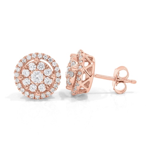 Round Diamond Stud Earrings 