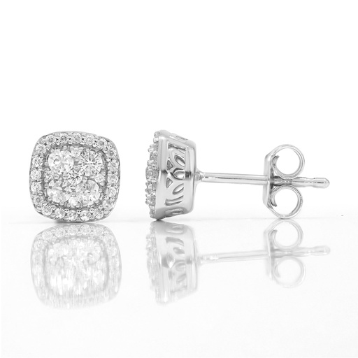 Round Diamond Prong Set Stud Earrings 