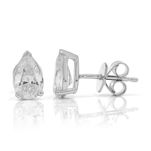  Pear Diamond Pointer Stud Earrings
