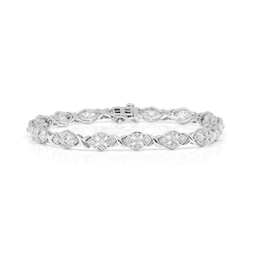  Round Diamond Flower Halo Design Bracelet 