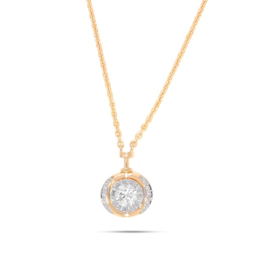  Round Diamond With filigree Design Necklace 