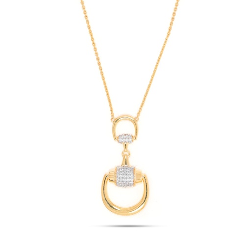 Round Diamond Door Bell Type Design Necklace 