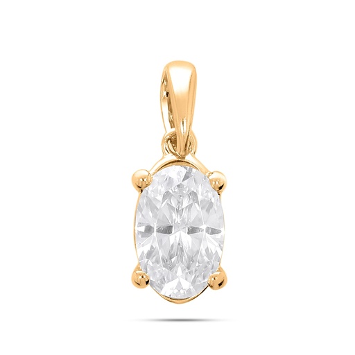  Oval Cut Diamond Solitaire Pendant For Women