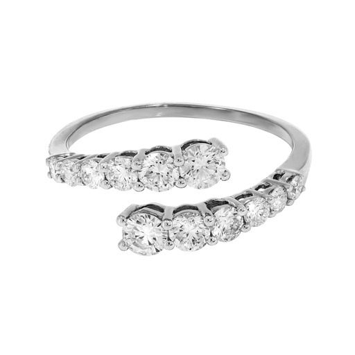  Round Diamond Graduated Crossover Engagement Ring For Women