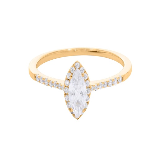  Round And Marquise Diamond Halo Design Engagement Ring For Women