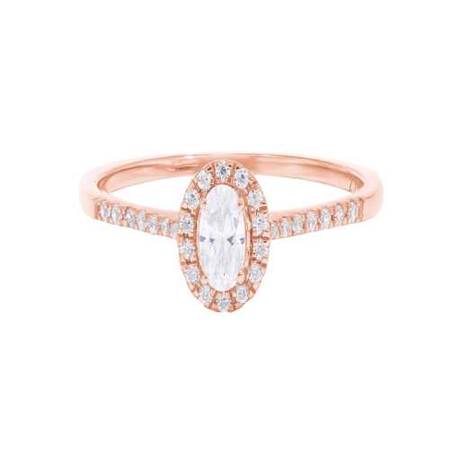  Round And Oval Diamond Halo Design Engagement Ring For Women