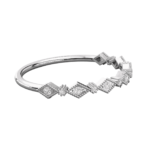 Round Cut Diamond With Engagement Band For Her