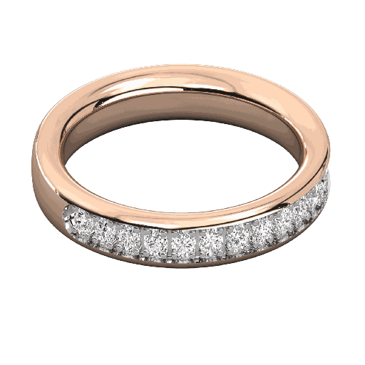  Round Diamond Half Eternity Wedding Band For Her
