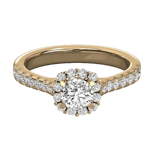  Round Cut Diamond Micro Prong Set Halo Wedding Ring For Her