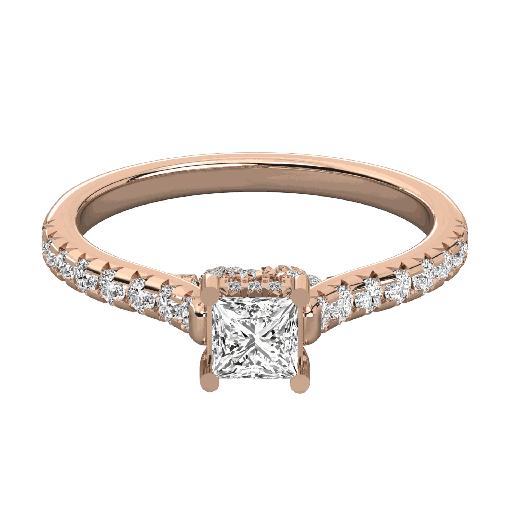  Princess And Round Cut Diamond Wedding Ring For Her