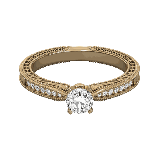  Round Cut Diamond Edwardian Style Engagement Ring 