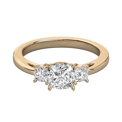 Cushion Cut Diamond 3 Stone Wedding Band 
