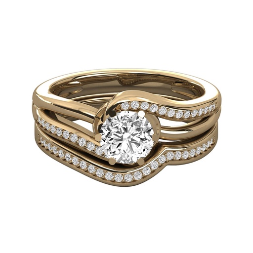 Round Cut Diamond Swirl Engagement Ring 