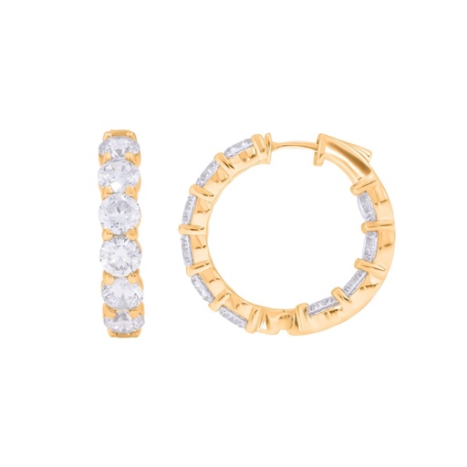  Round Diamond Hinged Huggie Hoop Earring