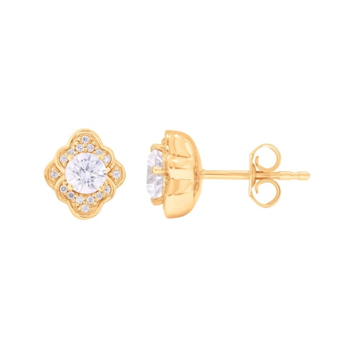  Bright Round Cut Diamond Stud Earrings 