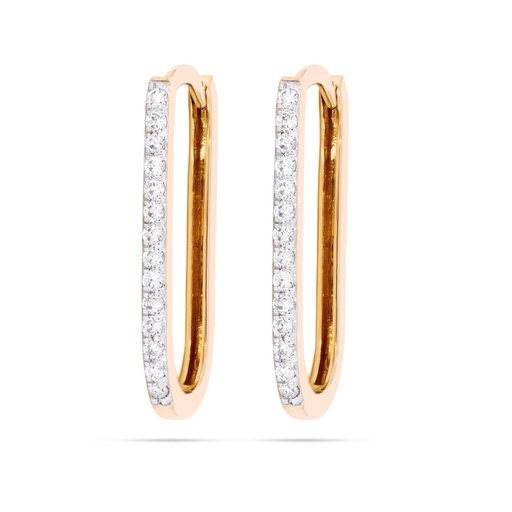  Round Diamond Hinged Huggie Hoop Earring For Her