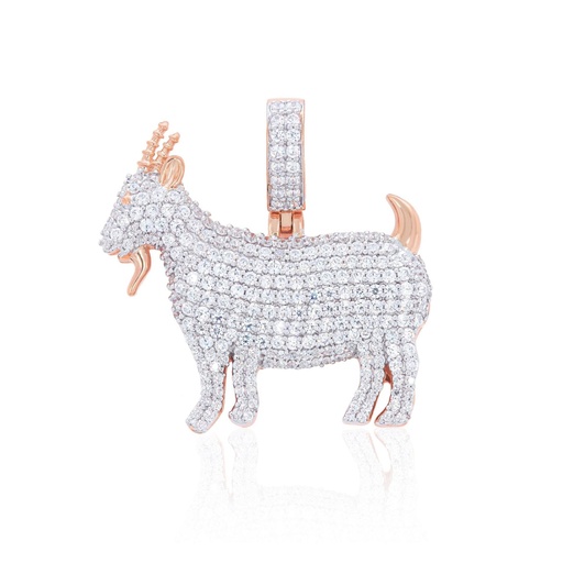  Round Diamond Spinel Goat Charm Pendant For Men
