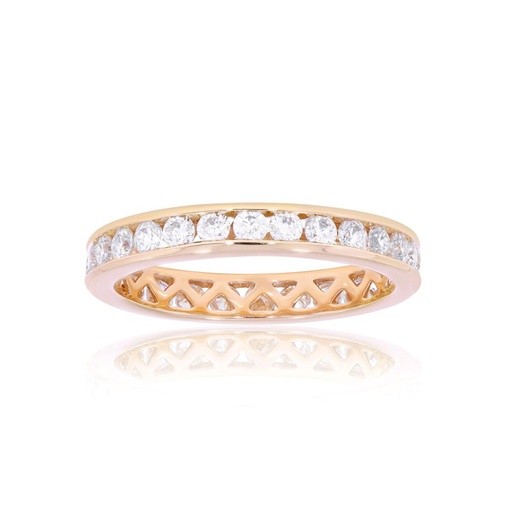  Round Cut Diamond Channel Set Engagement Band for Her