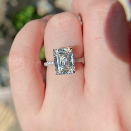 Emerald Cut  Engagement Ring, Wedding Ring, Anniversary Ring Minimalist Ring For Her Anniversary Gift, Promise Ring