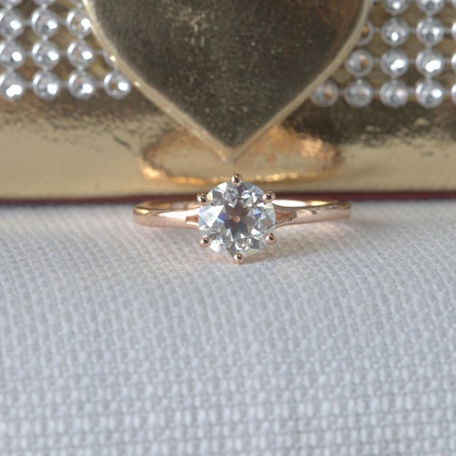 Round  Diamond Split Shank Engagement Ring For Her