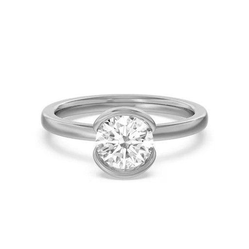  Round Moissanite Solitaire Engagement Ring 