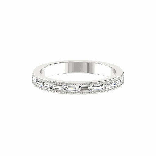  Baguette Cut Diamond Half Eternity Band For Women