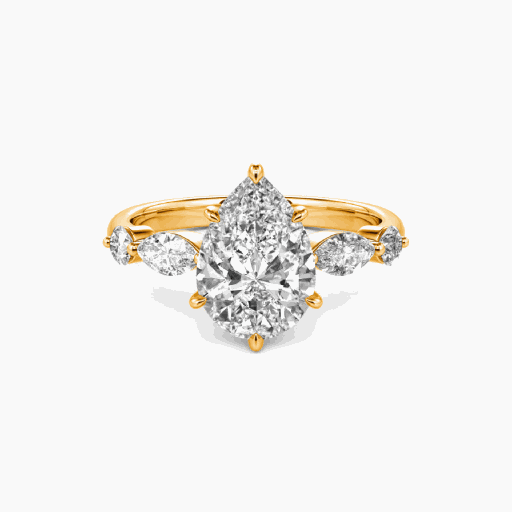  Pear Cut Diamond Engagement Five Stone Ring For Women