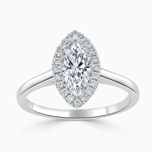  Marquise Cut Halo Engagement Ring For Women