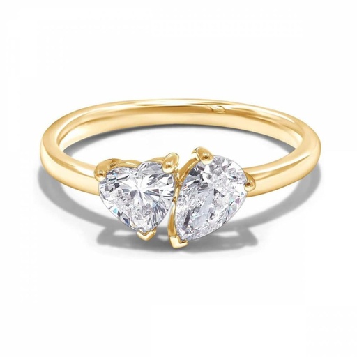 Heart Shape Toi Et Moi Engagement Ring For Women