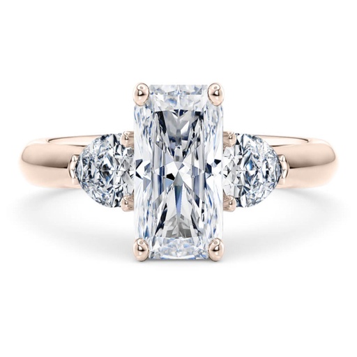  Radiant Cut Three Stone Engagement Ring For Women
