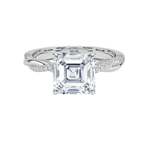  Asscher Cut Twisted Engagement Ring For Women