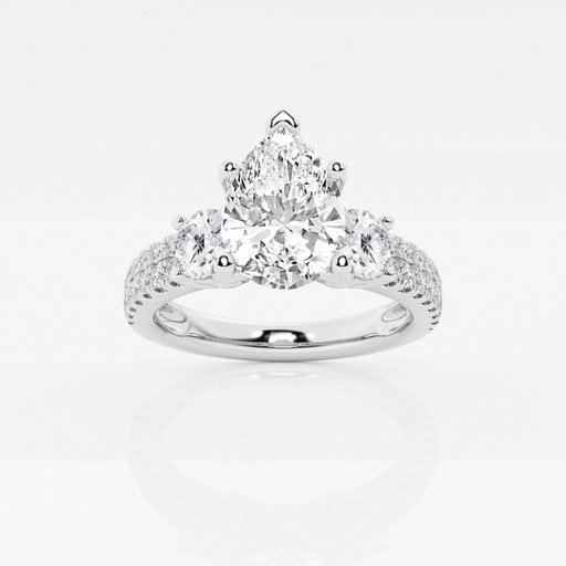  Pear Cut Three Stone Engagement Ring For Women