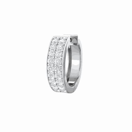 Round Cut Two Row Prong Set Hoop Earrings for Women