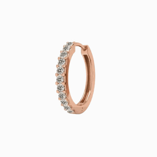  Round Shape Diamond Hoop Earrings For Women