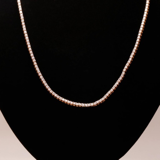 3mm Round Cut Diamond Hip Hop Necklace For Men