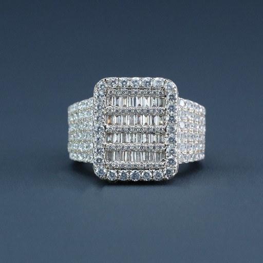 Luxury collection of Hip Hop Diamond Ring Iced Out For Men's in 14 kt white gold lab grown diamond