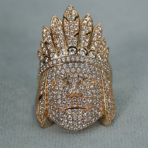 Hip Hop 14KT Yellow Gold Expensive Hip Hop Diamond Ring For Party Wear Luxury Diamond Ring