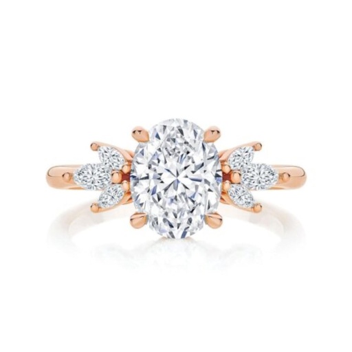  Oval & Marquise Cut Hidden Halo Lab Diamond Engagement Ring