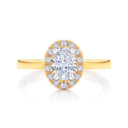  Oval Cut 4 Prong Set Lab Dimaond Halo Engagement Ring 