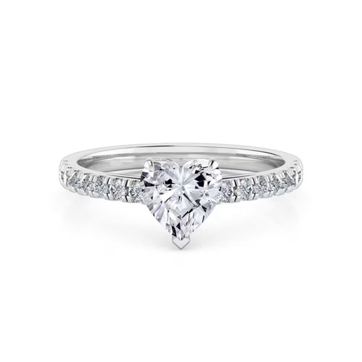  Heart Shaped Prong Set Solitaire Lab Diamond Engagement Ring 