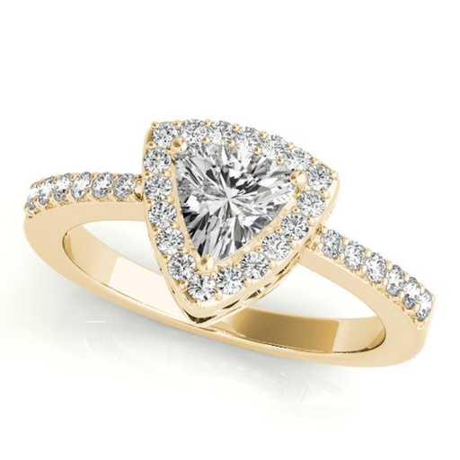 Trillion Cut Prong Set Halo Lab Diamond Engagement Ring 