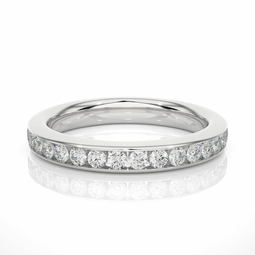  Round Channel Set Lab Diamond Eternity Wedding Band 