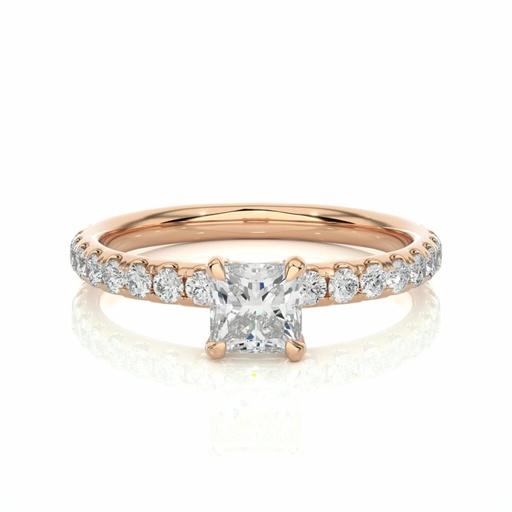  Princess Cut 4 Prong Setting  Diamond Engagement Ring 